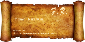 Fromm Razmus névjegykártya